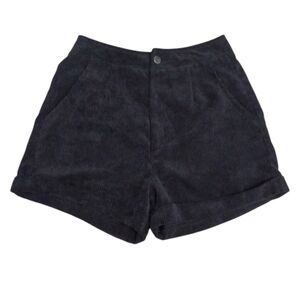 PRETTYLITTLETHING Black/ Dark Grey Cord Denim Shorts